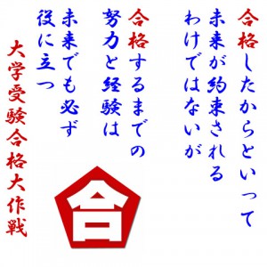 合格したからといって未来が約束されるわけではないが、合格するまでの努力と経験は未来でも・・・・