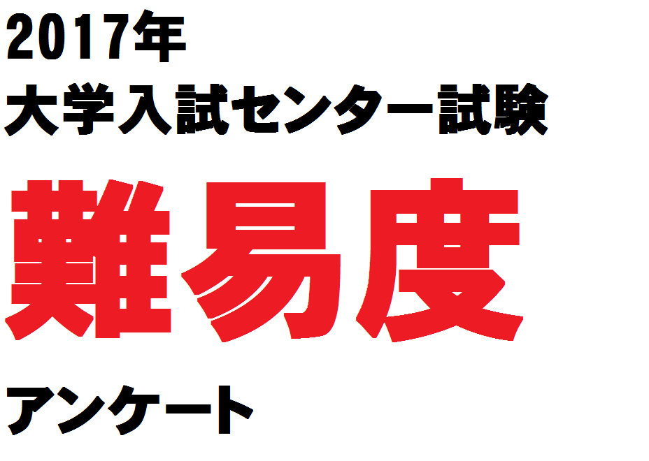 2017年大学入試センター試験難易度アンケート