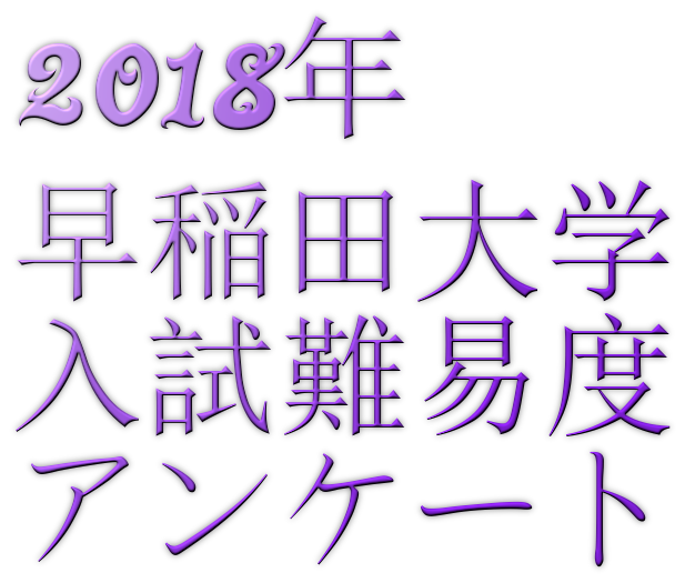 2018年早稲田大学入試難易度アンケート