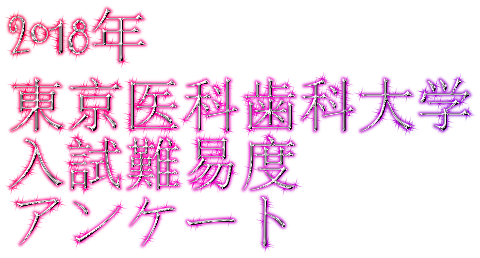 2018年東京医科歯科大学入試難易度アンケート