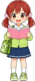 本を読むハルちゃん