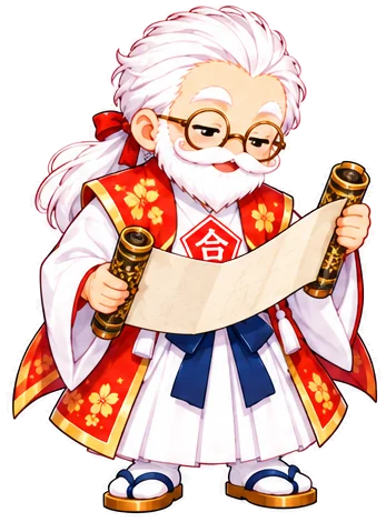 五角丸が巻物を読む