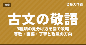 古文の敬語 3種類の見分け方を図で攻略｜尊敬・謙譲・丁寧、敬意の方向と二方面敬語