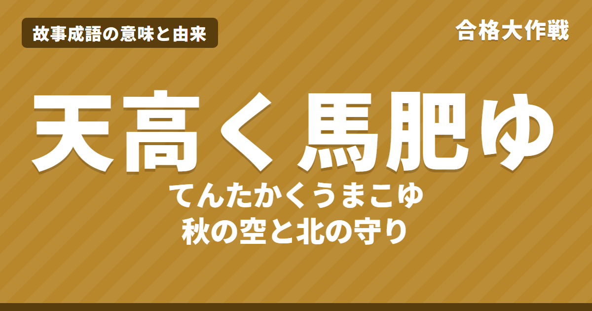 天高く馬肥ゆ(天高く馬肥ゆる秋)の意味と由来|もとは警戒の言葉?漢書・杜審言の原文とイラストで読むお話【故事成語】