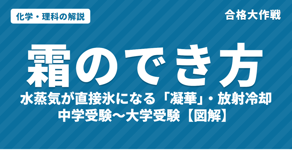 霜のでき方を化学で解説｜水蒸気が直接氷になる「凝華（昇華）」・放射冷却・露点、霜柱や露との違い【中学受験〜大学受験・図解】
