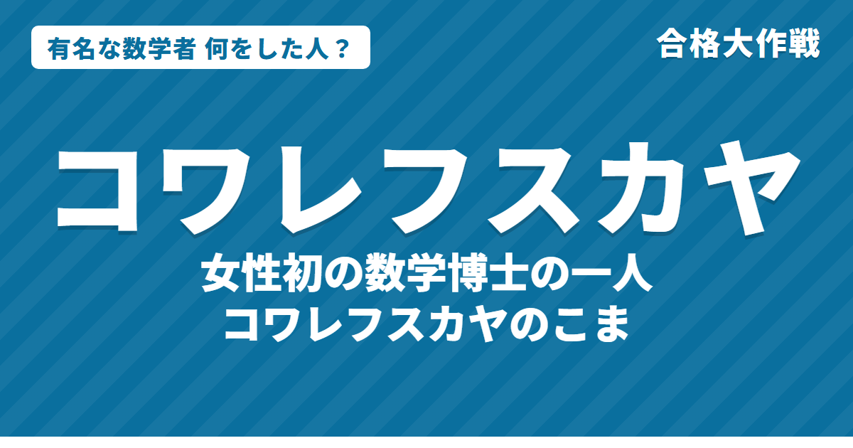 コワレフスカヤは何をした人？業績・生涯・名言｜女性初の数学博士・コワレフスカヤのこま