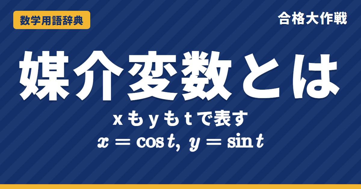 媒介変数とは？媒介変数表示と消去をわかりやすく【例題・問題つき】｜合格大作戦 数学用語辞典