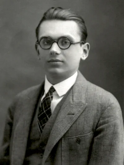 大学生のころのゲーデルの肖像写真(1924〜27年ごろ)